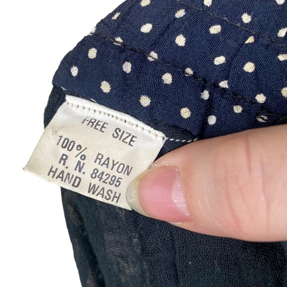 Vtg Floral Polka Dot Lace Tiered Patchwork Peasant Maxi Skirt One Size - Picture 6 of 6